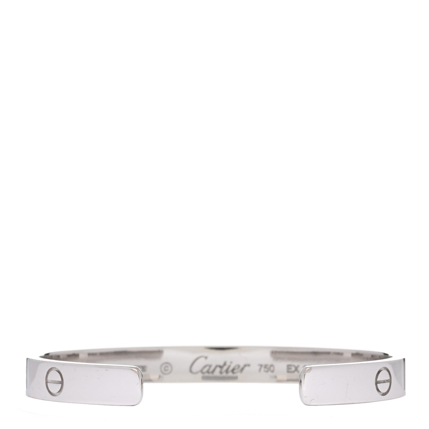 Cartier 18K White Gold LOVE Cuff Bracelet 16 2 of 3
