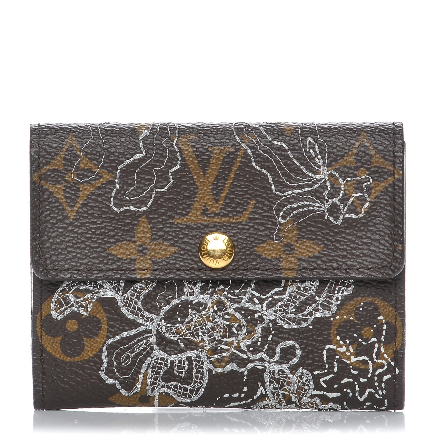Louis Vuitton Monogram Dentelle Ludlow Wallet Silver 1 of 9