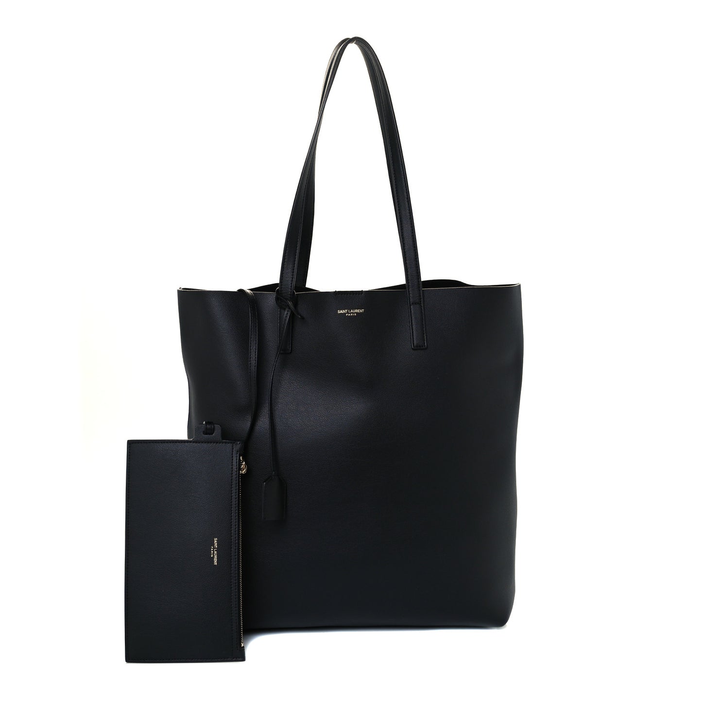Calfskin Medium Shopping Tote Black