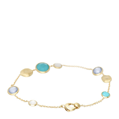 Marco Bicego 18K Yellow Gold Turquoise Mother of Pearl Chalcedony Jaipur Bracelet 2 of 3