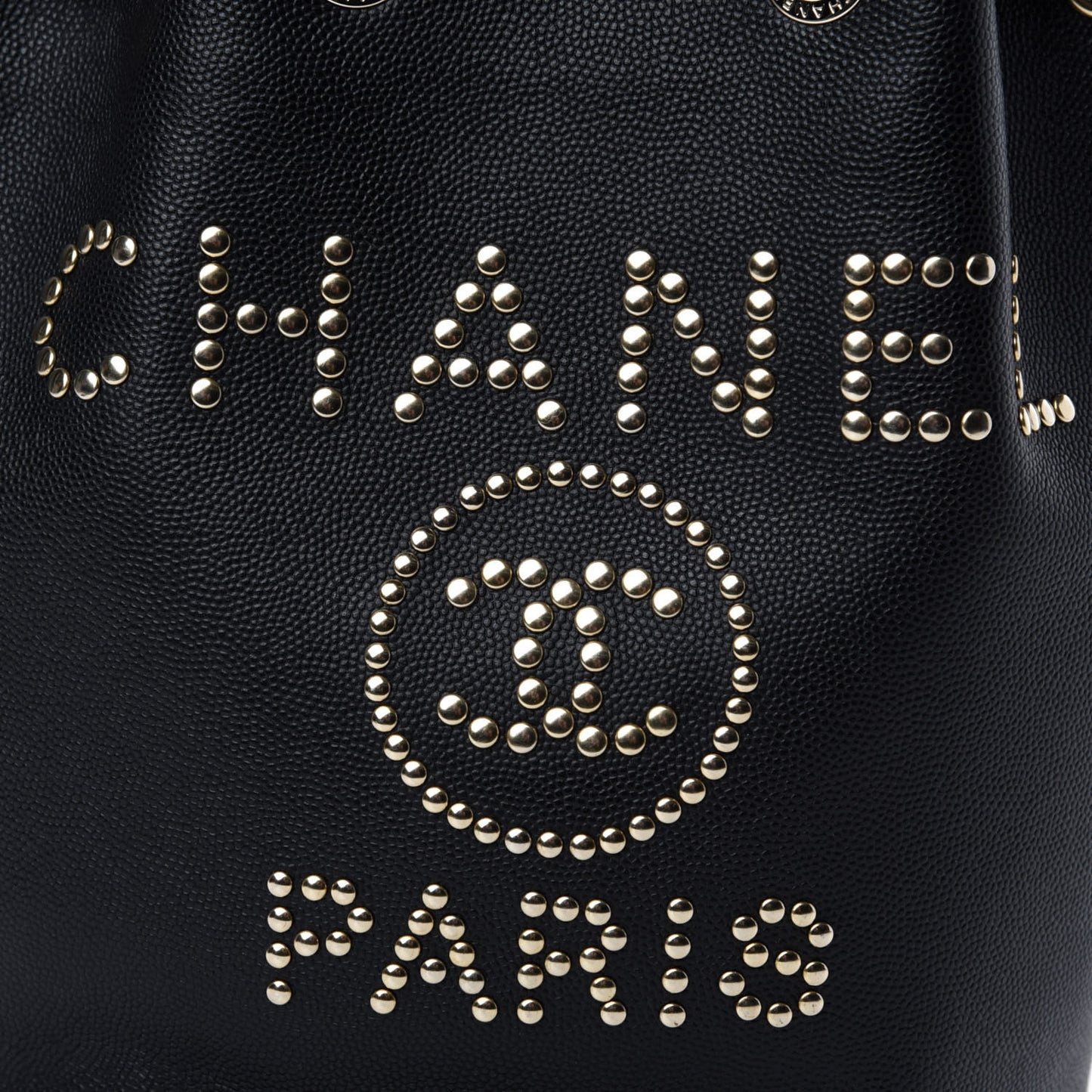 Caviar Deauville Drawstring Bucket Bag Black