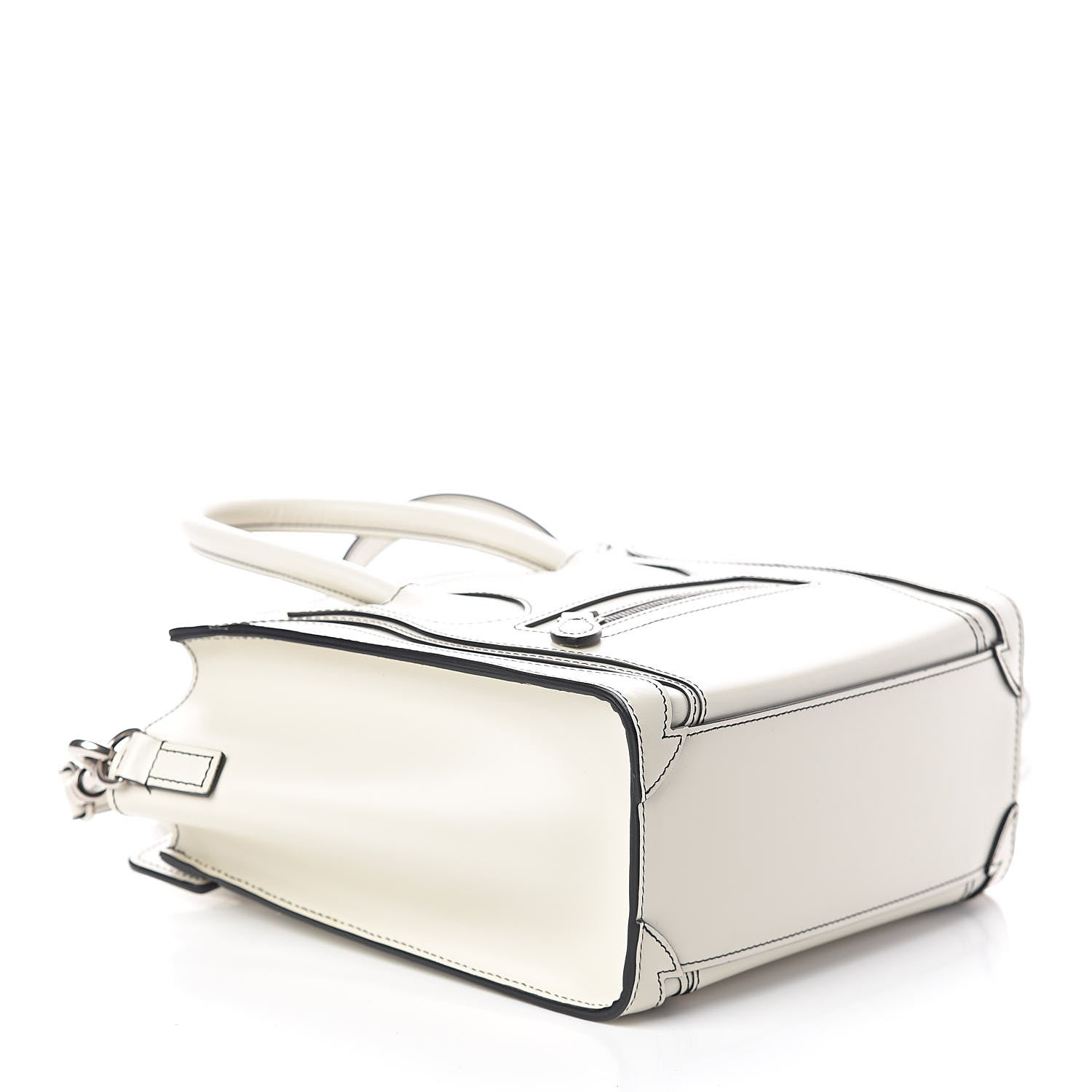 Celine Satin Calfskin Nano Debossed Luggage White 4 of 9
