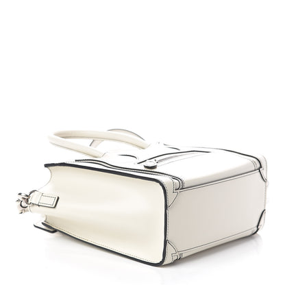 Celine Satin Calfskin Nano Debossed Luggage White 4 of 9
