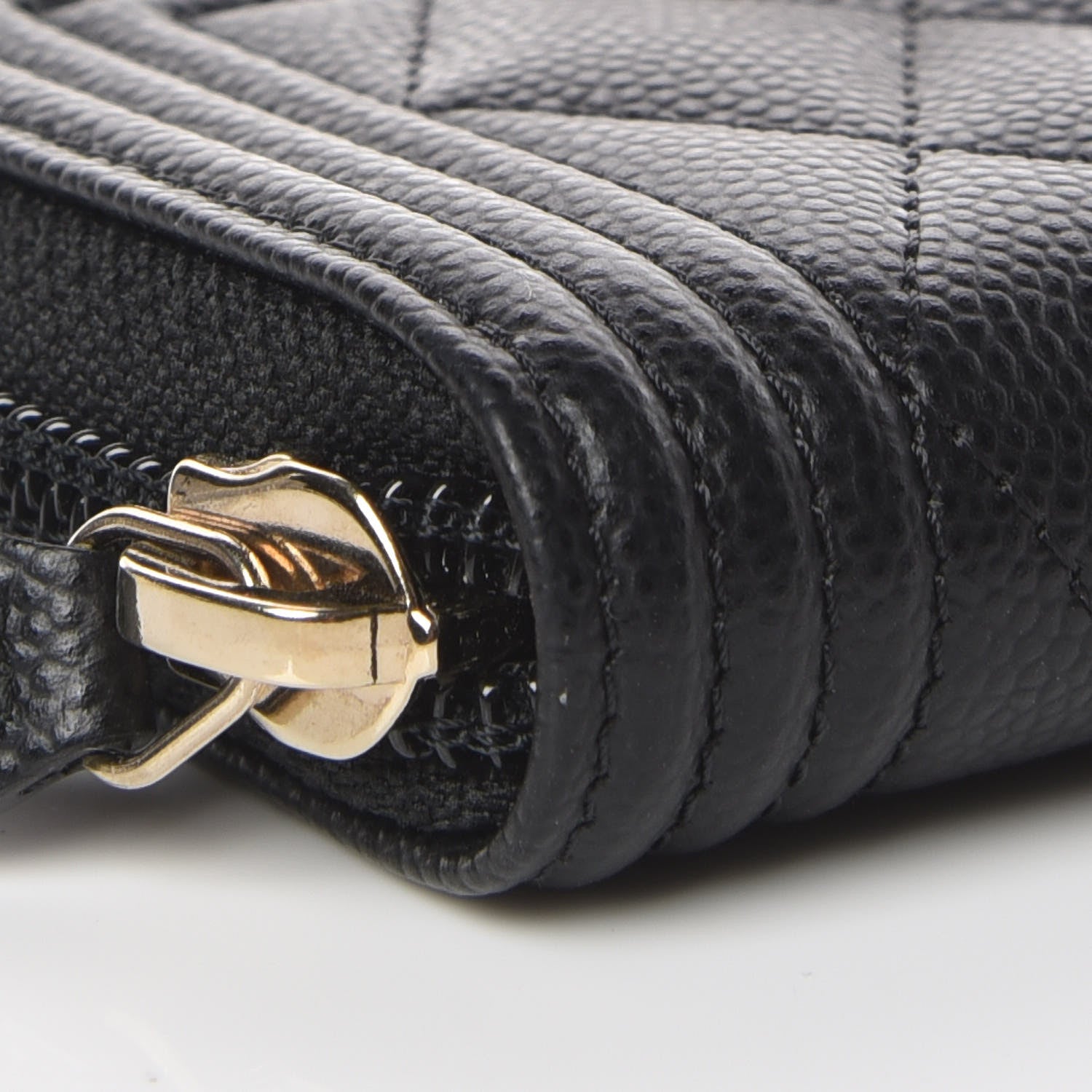 Chanel Caviar Quilted Boy Zip Around Coin Purse Wallet Black 5 of 8