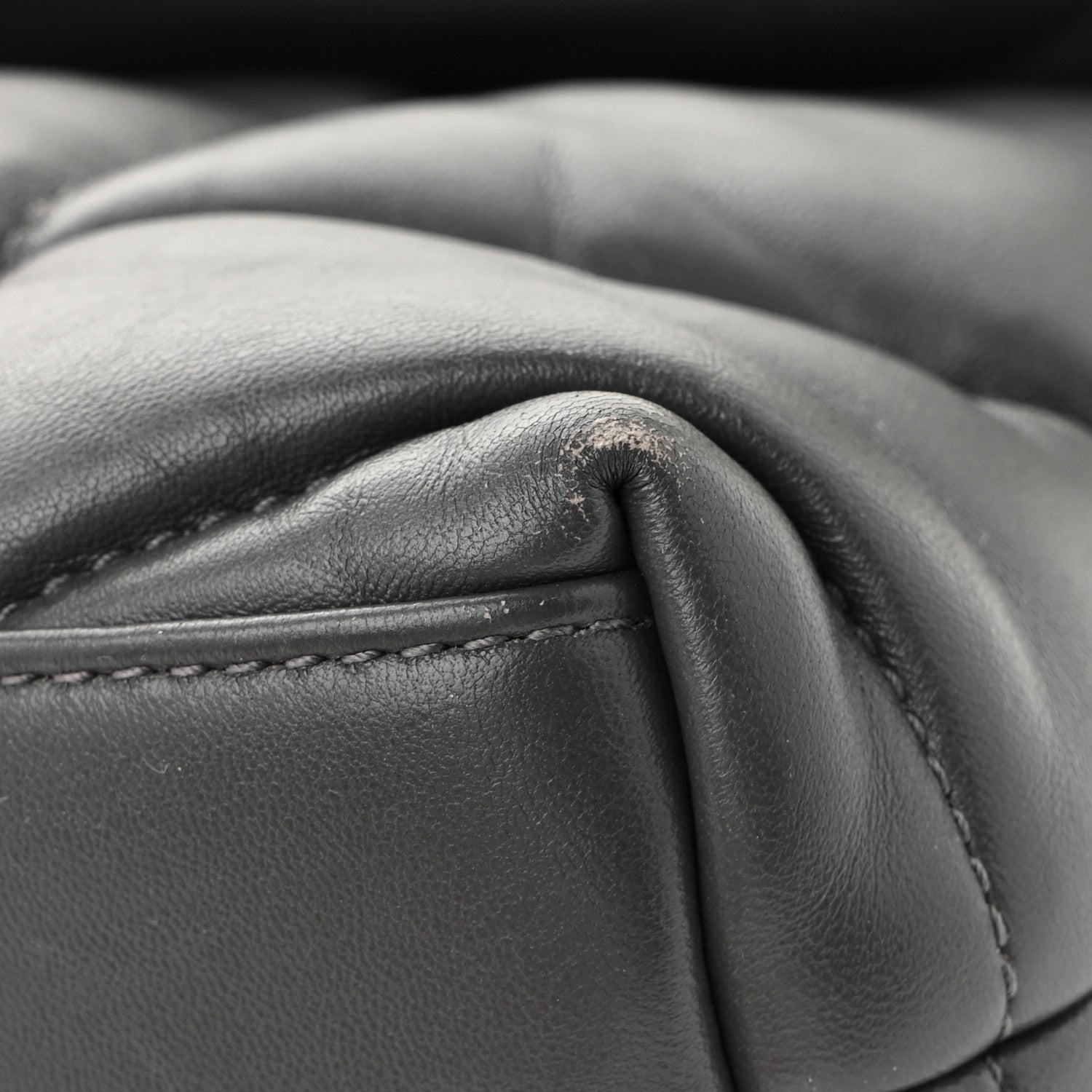 Saint Laurent Lambskin Quilted Toy Loulou Puffer Monogram Chain Satchel Fog 12 of 13