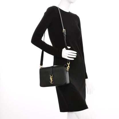 Saint Laurent Textured Calfskin Medium Classic Monogram Universite Bag Black 2 of 9