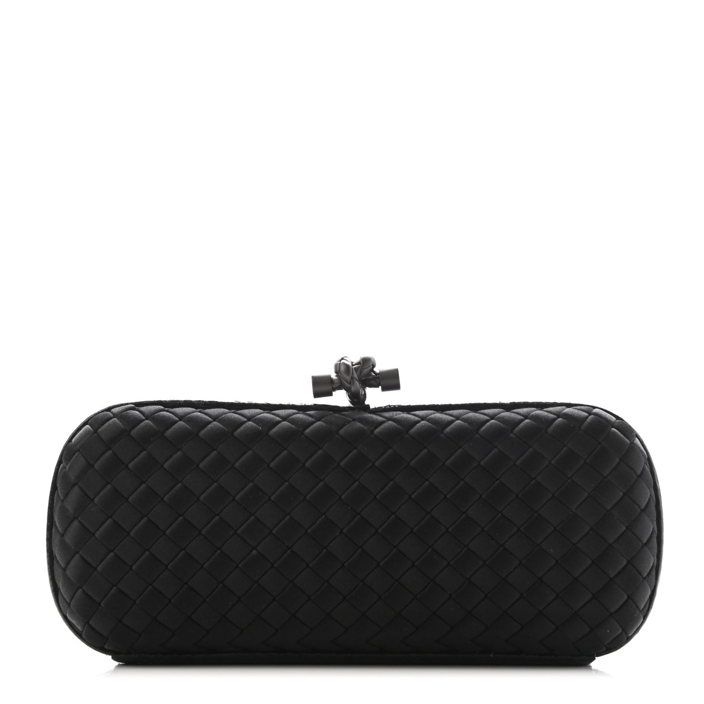 Satin Ayers Intreccio Impero Stretch Knot Clutch Black