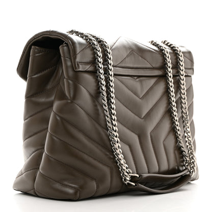 Saint Laurent Calfskin Y Quilted Monogram Medium Loulou Chain Satchel Faggio 3 of 10
