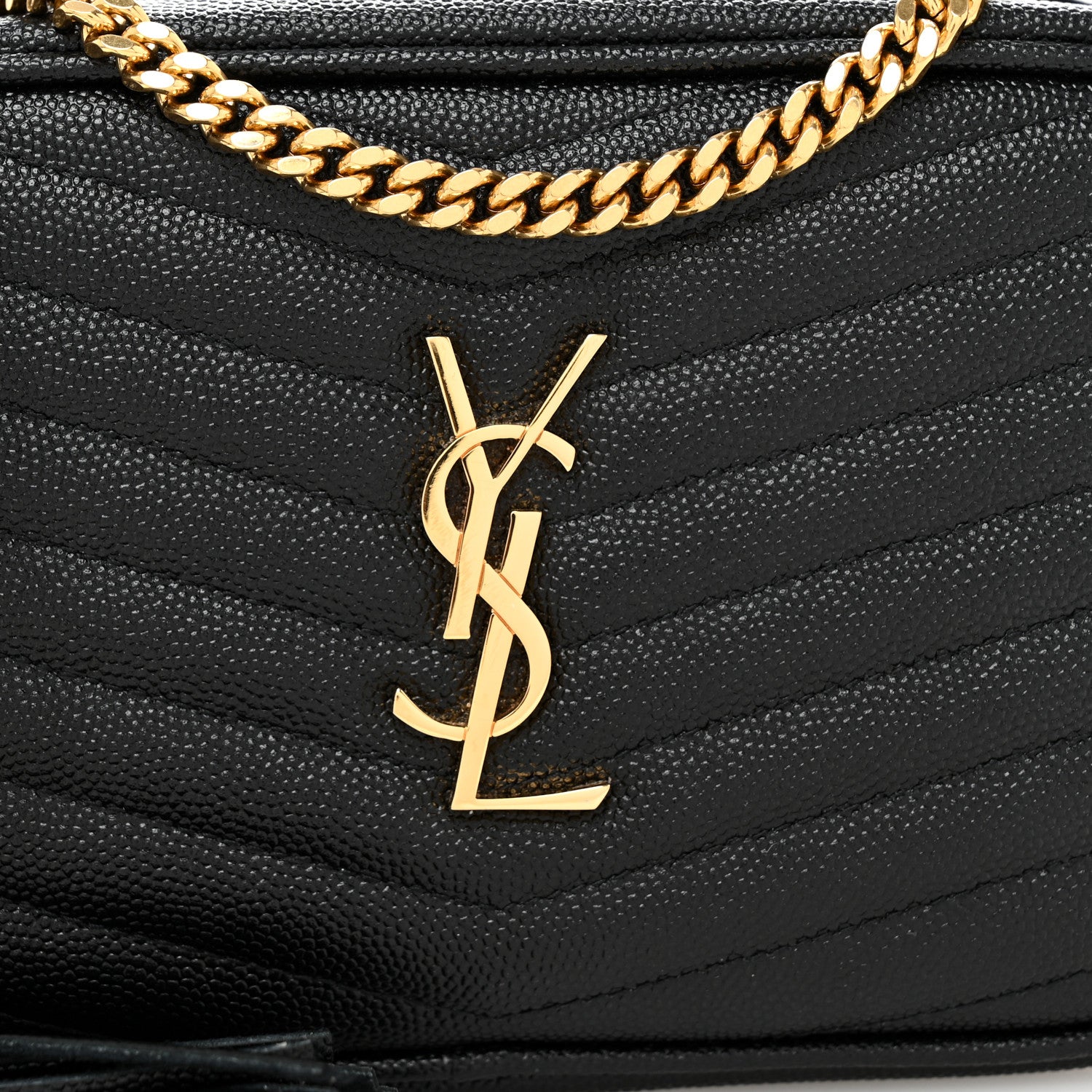 Saint Laurent Grain De Poudre Matelasse Monogram Mini Lou Camera Bag Black 8 of 10