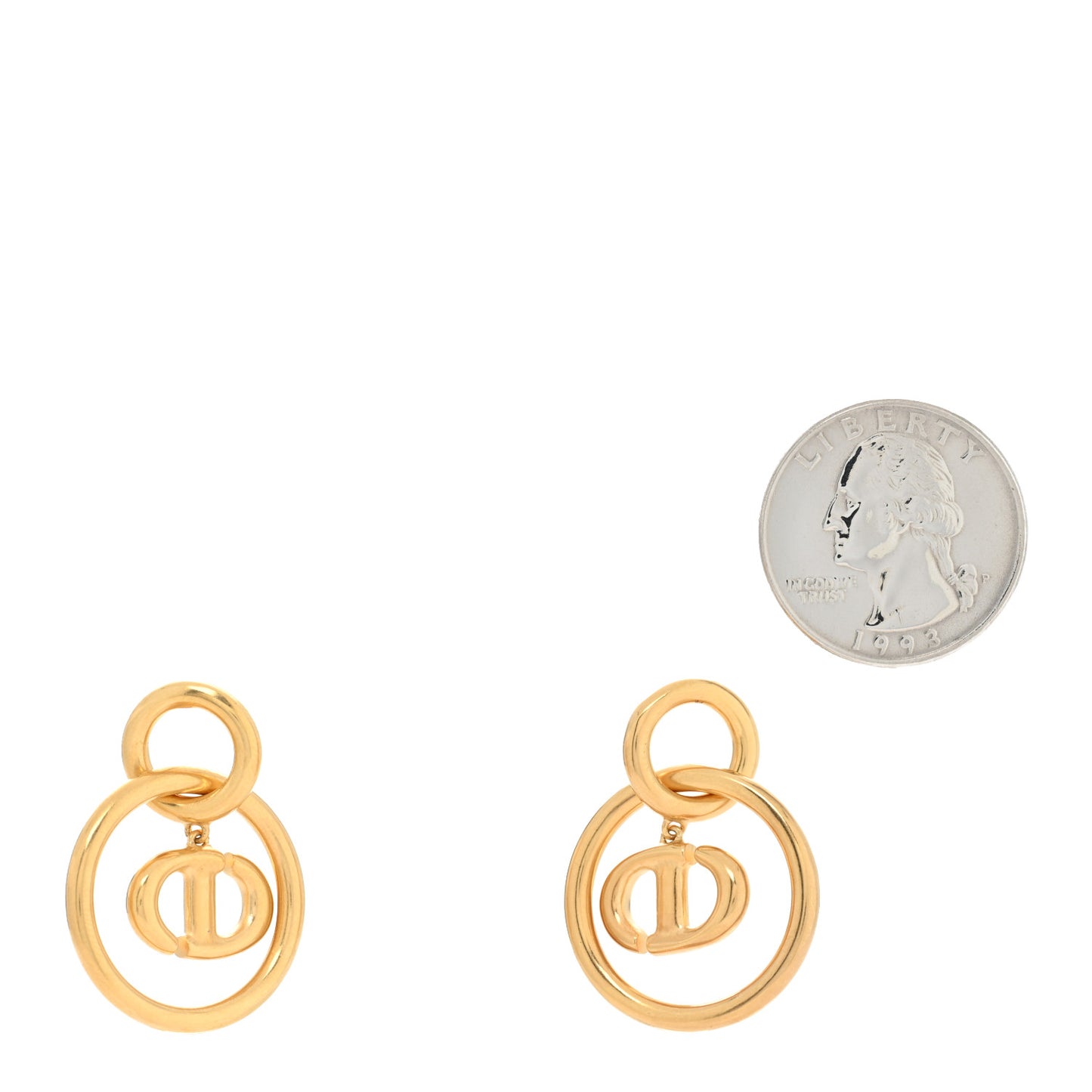 Metal CD Navy Earrings Gold