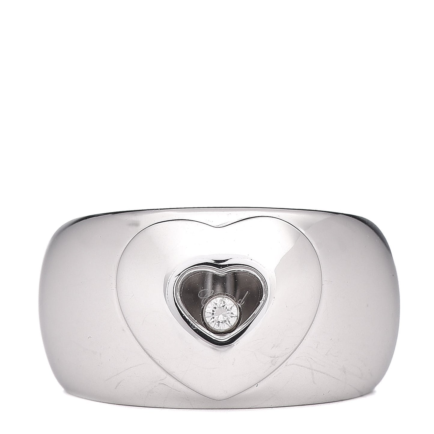 18K White Gold Diamond Happy Heart Ring 55 7.25
