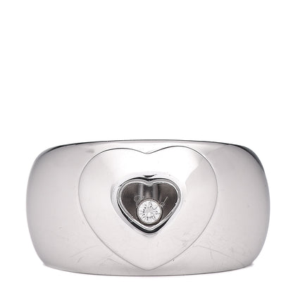 Chopard 18K White Gold Diamond Happy Heart Ring 55 7.25 1 of 5