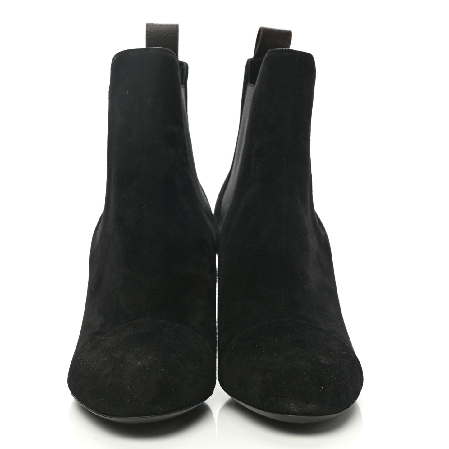 Suede Monogram Uniformes Cap Toe Chelsea 75mm Ankle Boots 37.5 Black