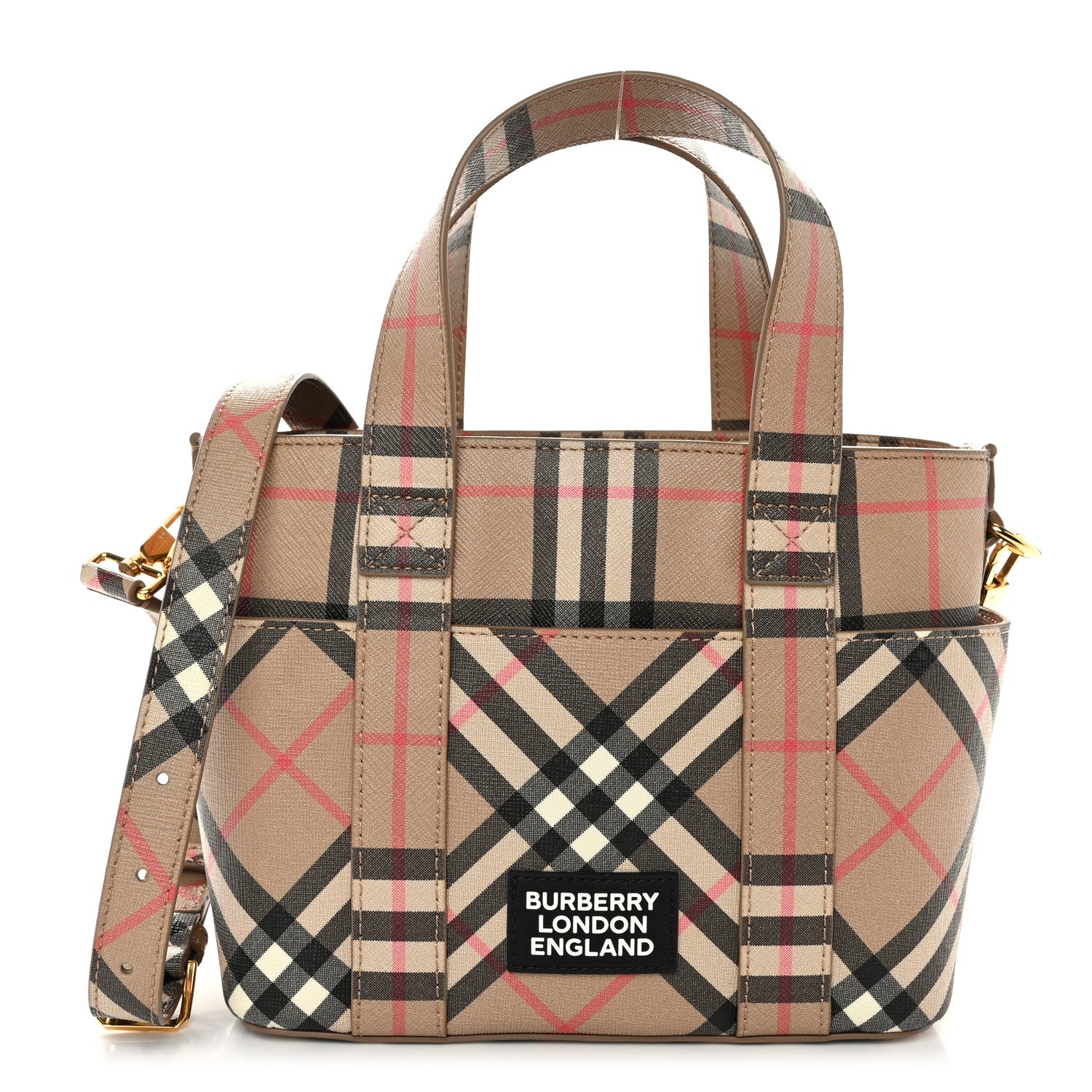Burberry E-Canvas Check Daphne Tote Archive Beige 1 of 10