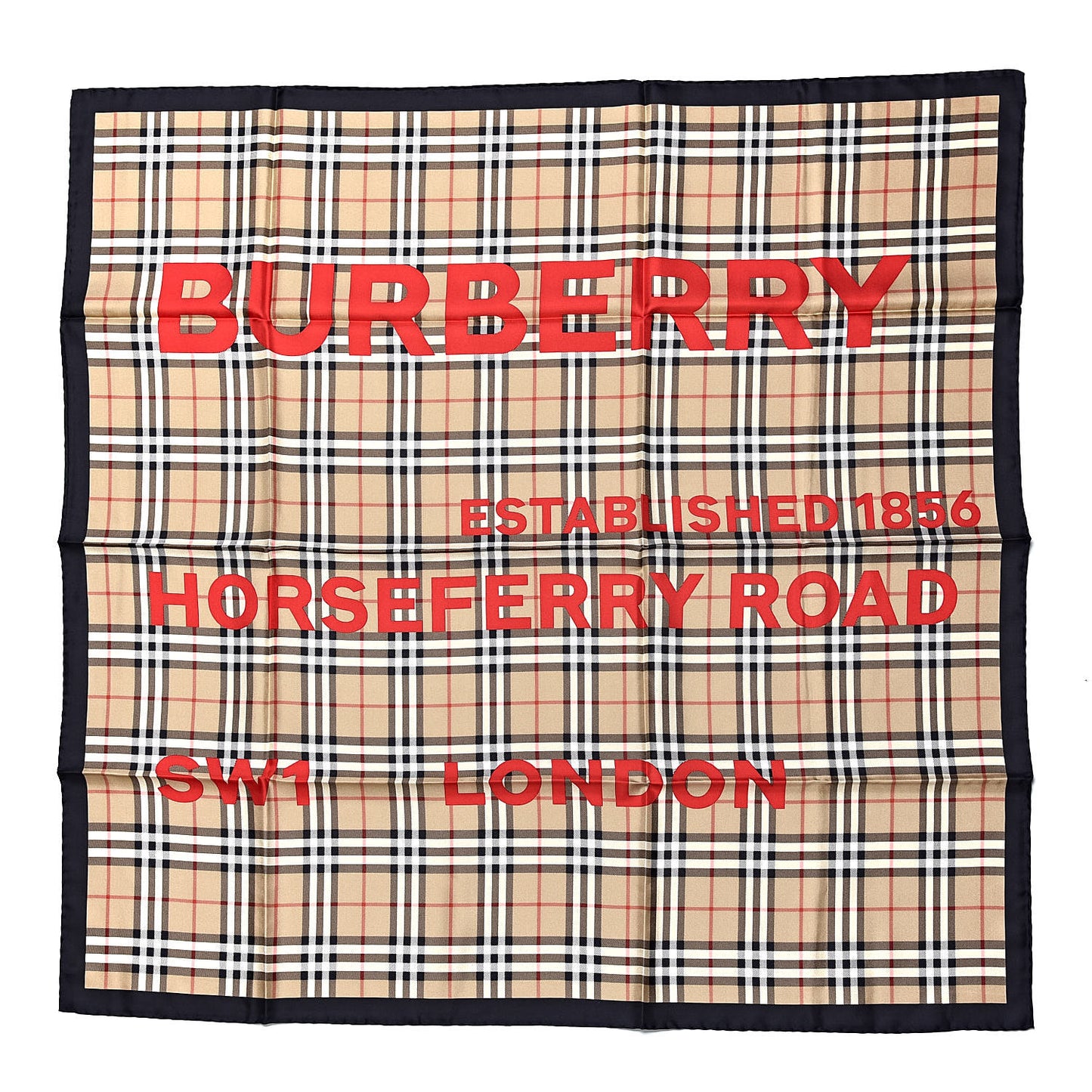 Silk Horseferry Print Vintage Check Scarf Archive Beige