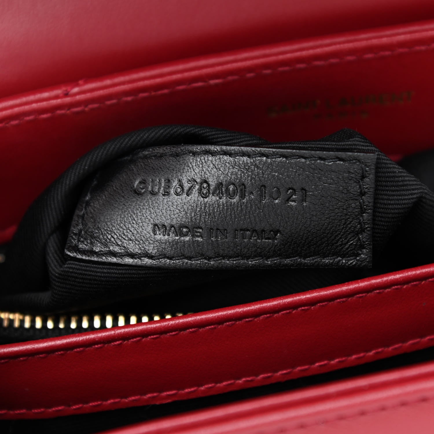 Saint Laurent Calfskin Y Quilted Monogram Toy Loulou Crossbody Bag Opyum Red 7 of 10