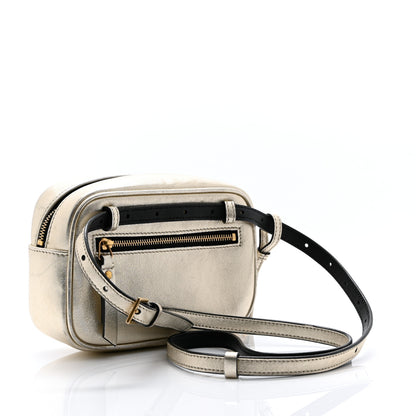 Saint Laurent Metallic Calfskin Matelasse Monogram Lou Belt Bag Platino 3 of 13