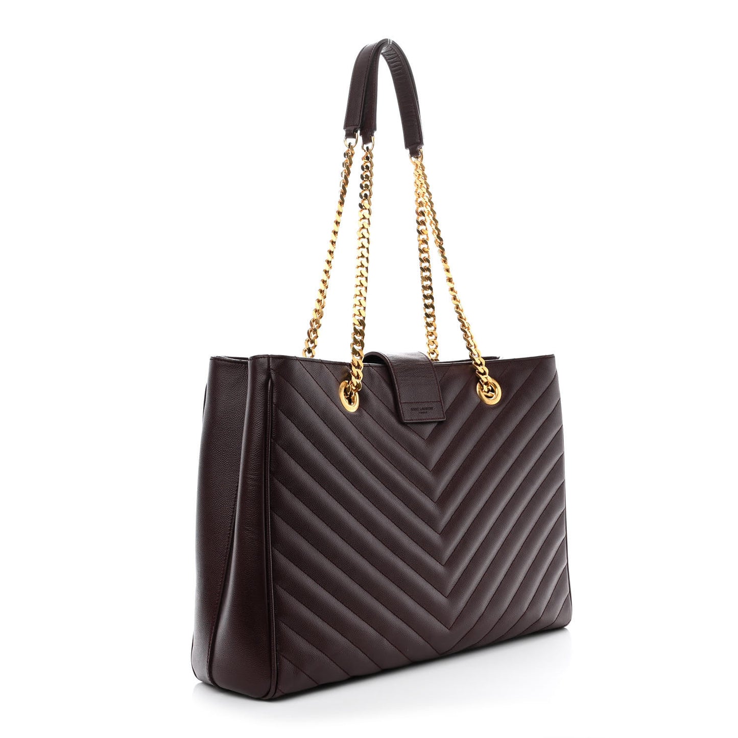 Grain De Poudre Matelasse Chevron Large Monogram Shopping Bag Amarena
