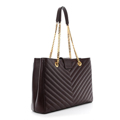Saint Laurent Grain De Poudre Matelasse Chevron Large Monogram Shopping Bag Amarena 3 of 13