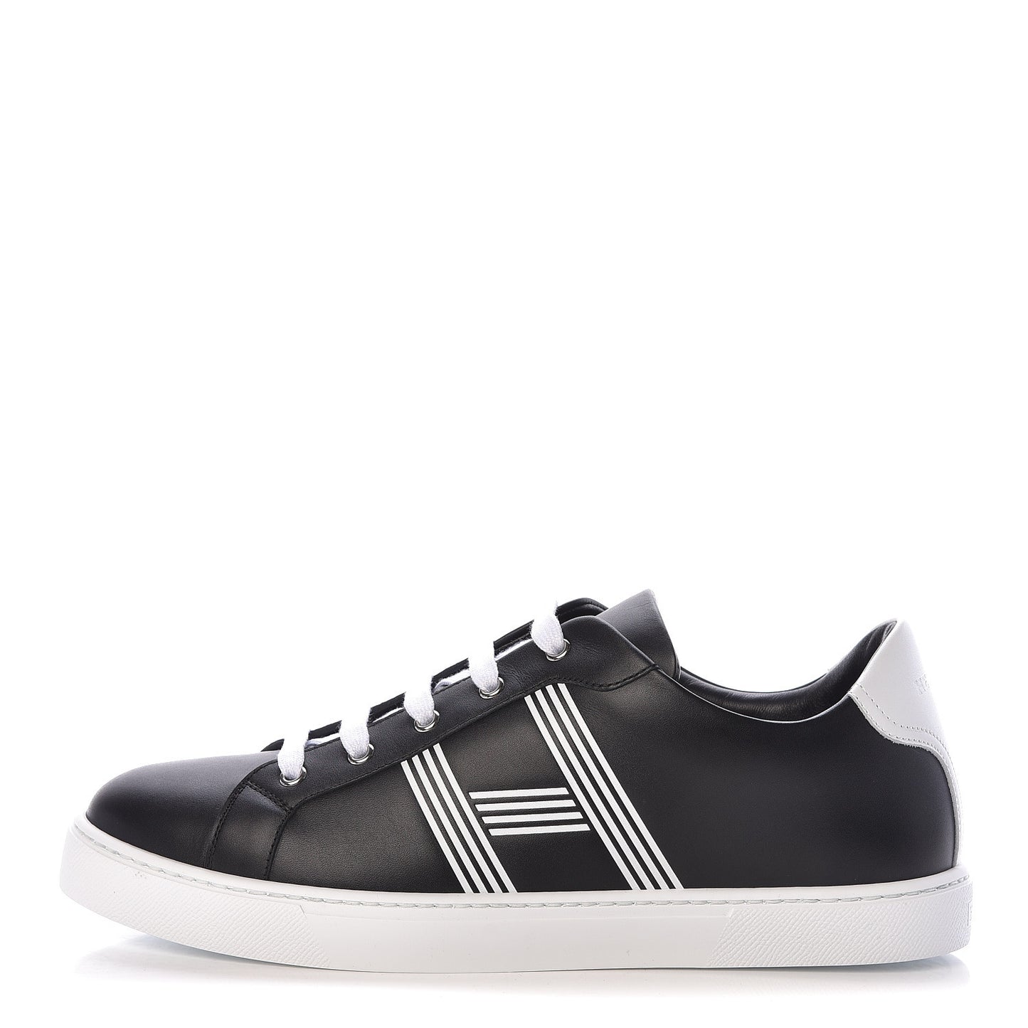 Calfskin Mens Avantage Sneakers 43 Black White
