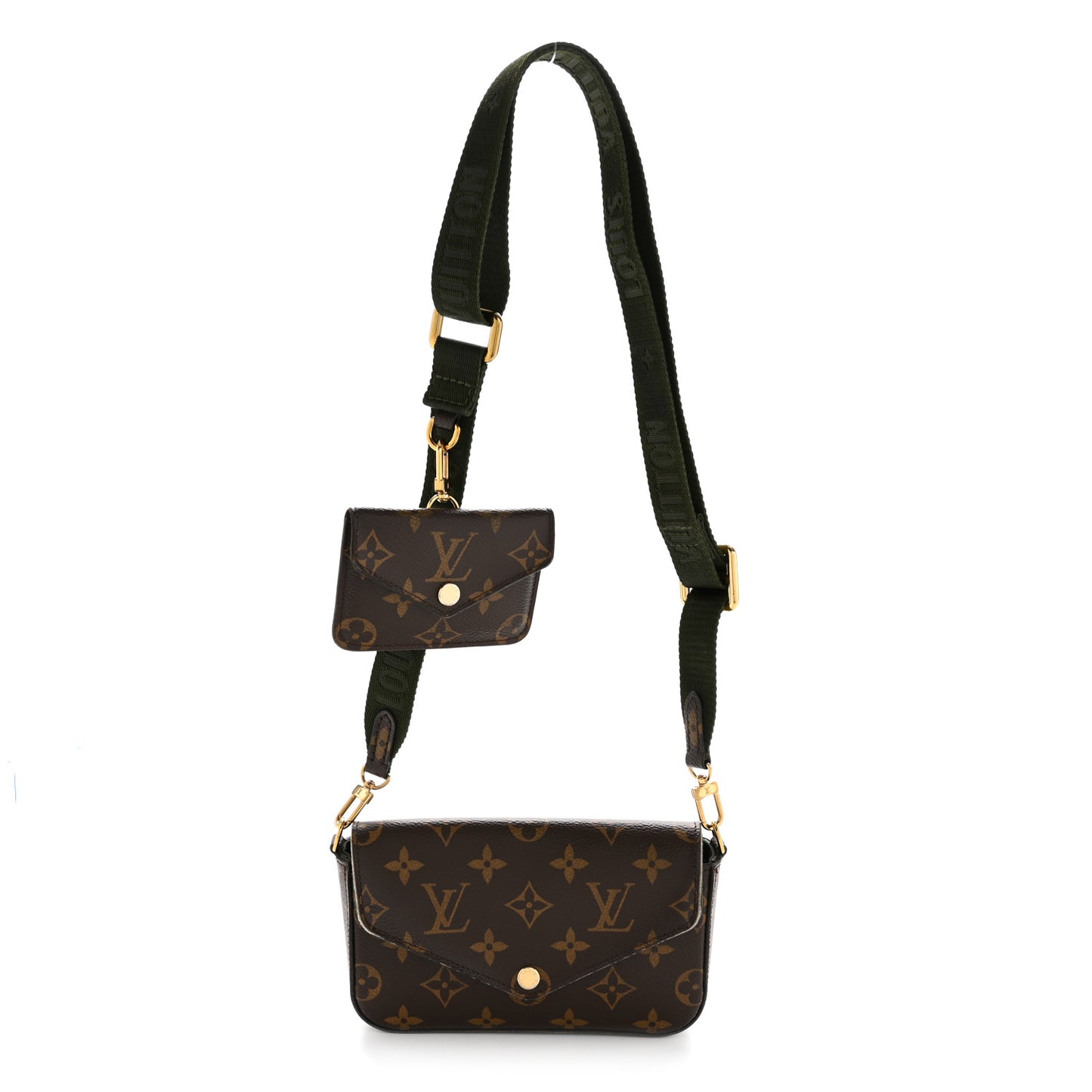 Monogram Felicie Strap & Go Kaki