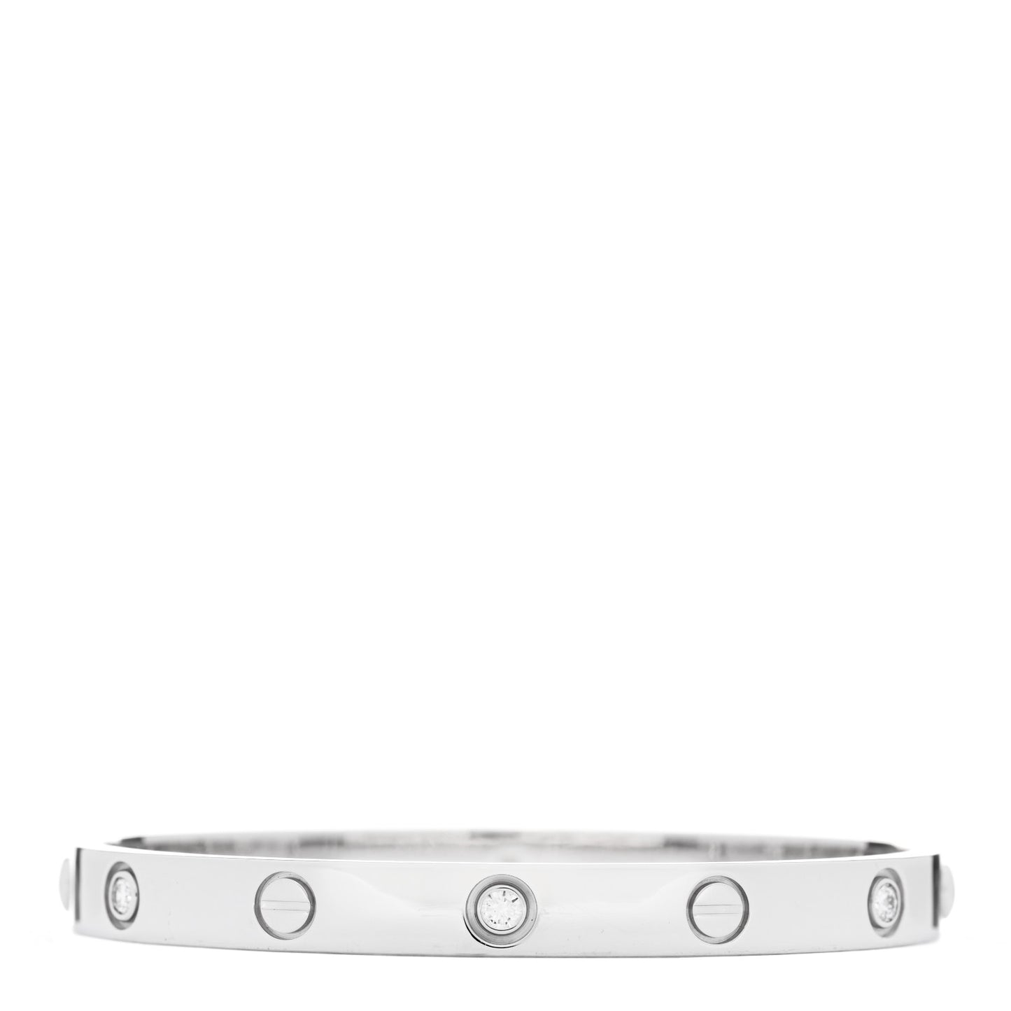 18K White Gold 6 Diamond LOVE Bracelet 17