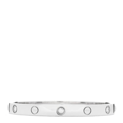 Cartier 18K White Gold 6 Diamond LOVE Bracelet 17 2 of 6