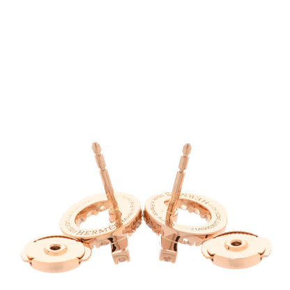 Hermes 18K Rose Gold Diamond Finesse Earrings 3 of 5