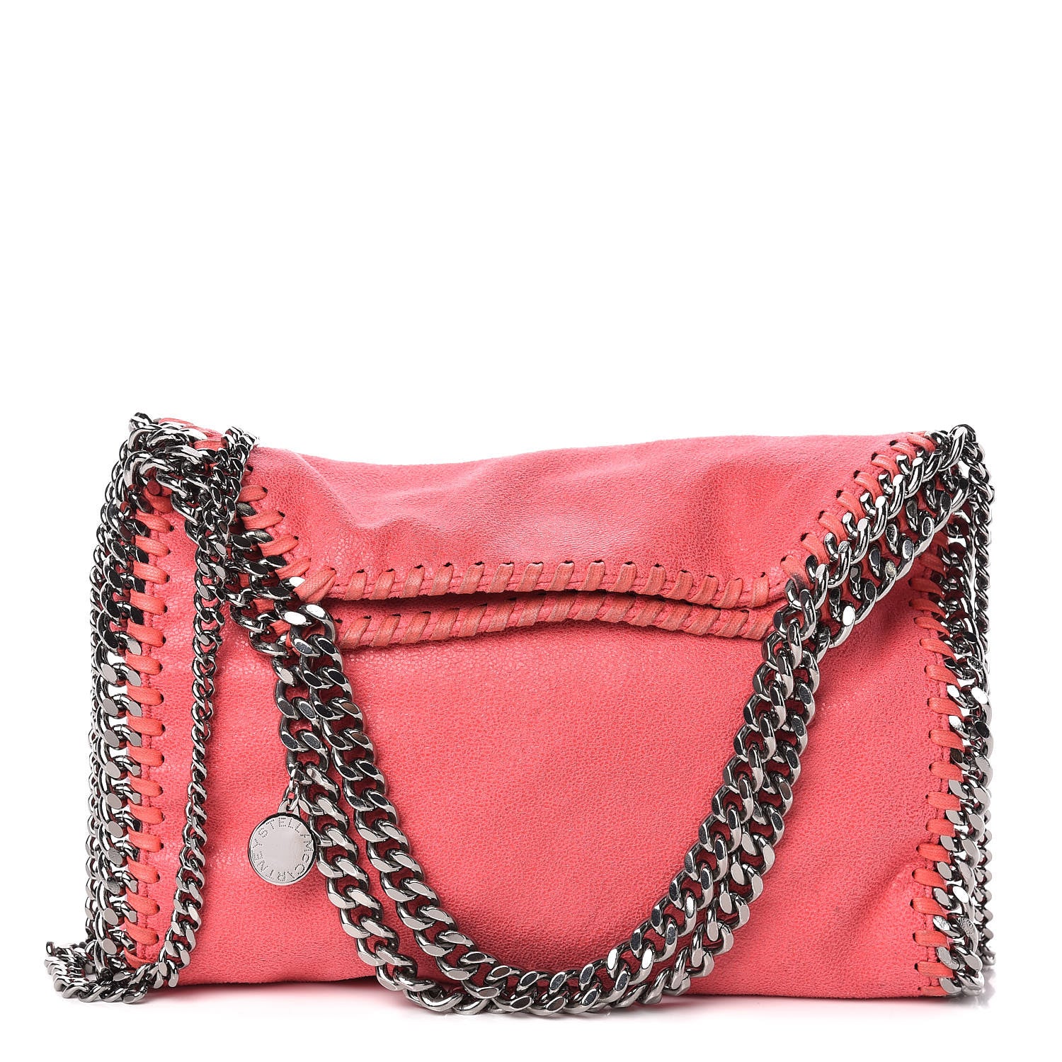 Stella McCartney Shaggy Deer Mini Falabella Fold Over Tote Pink Fluo 1 of 15