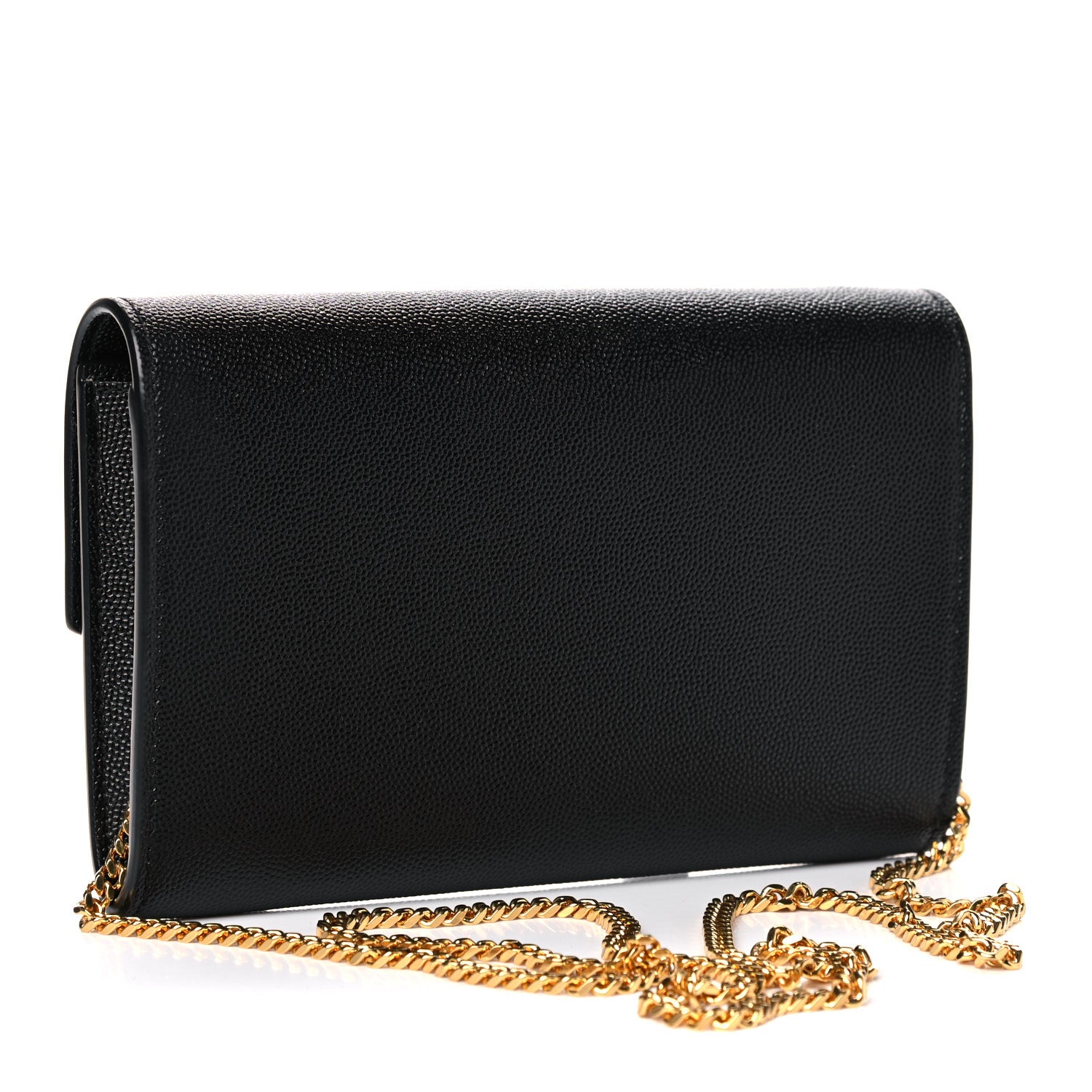 Saint Laurent Grain De Poudre Uptown Chain Wallet Black 2 of 9