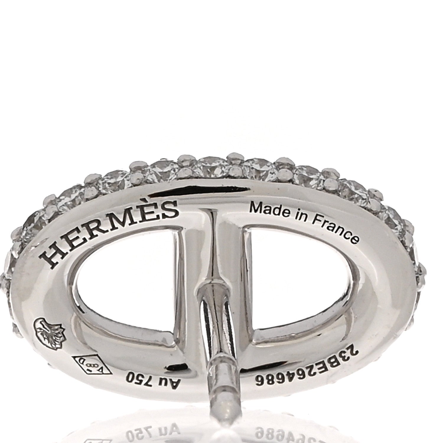 Hermes 18K White Gold Diamond New Farandole Earrings 4 of 5
