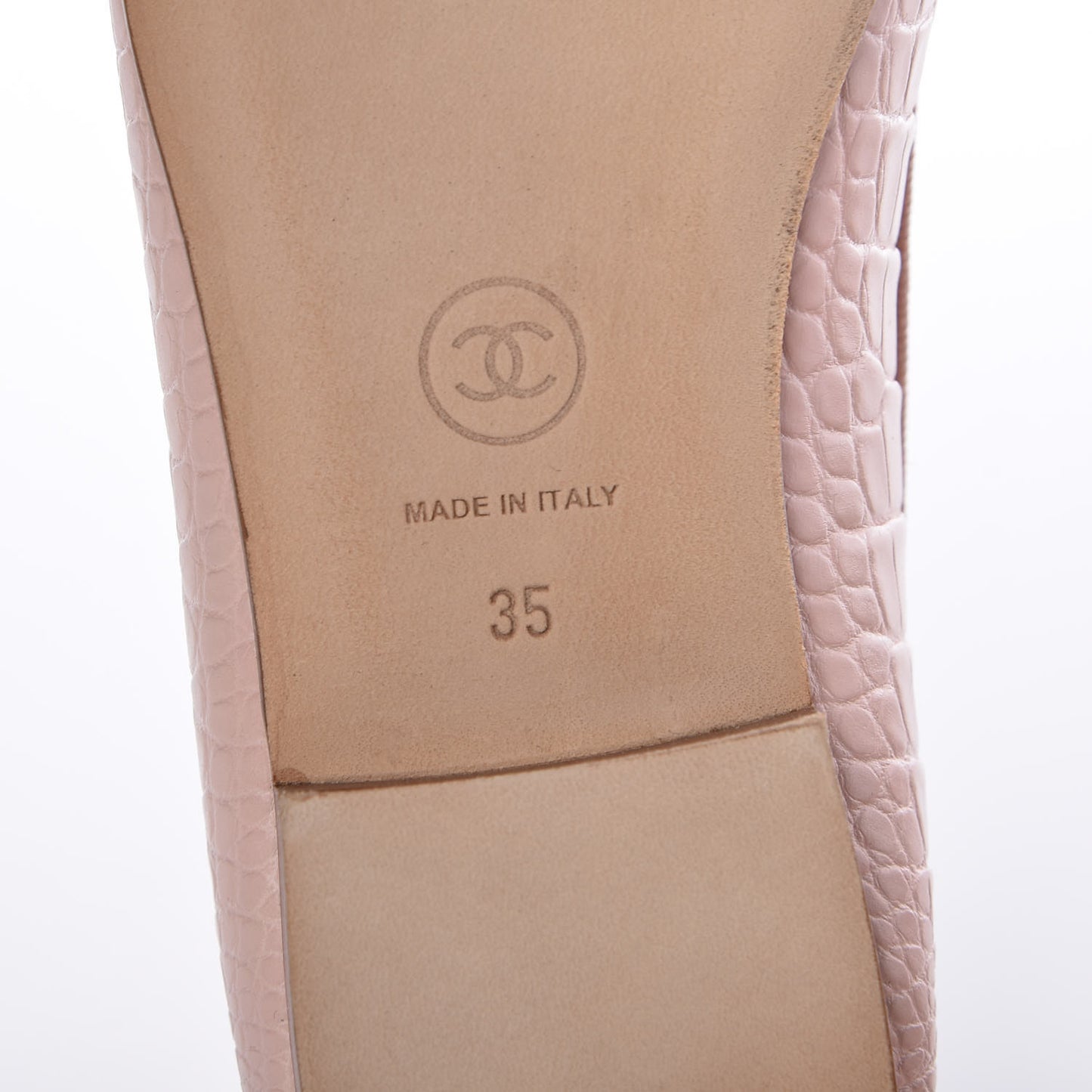 Alligator CC Cap Toe Ballerina Flats 35 Light Pink
