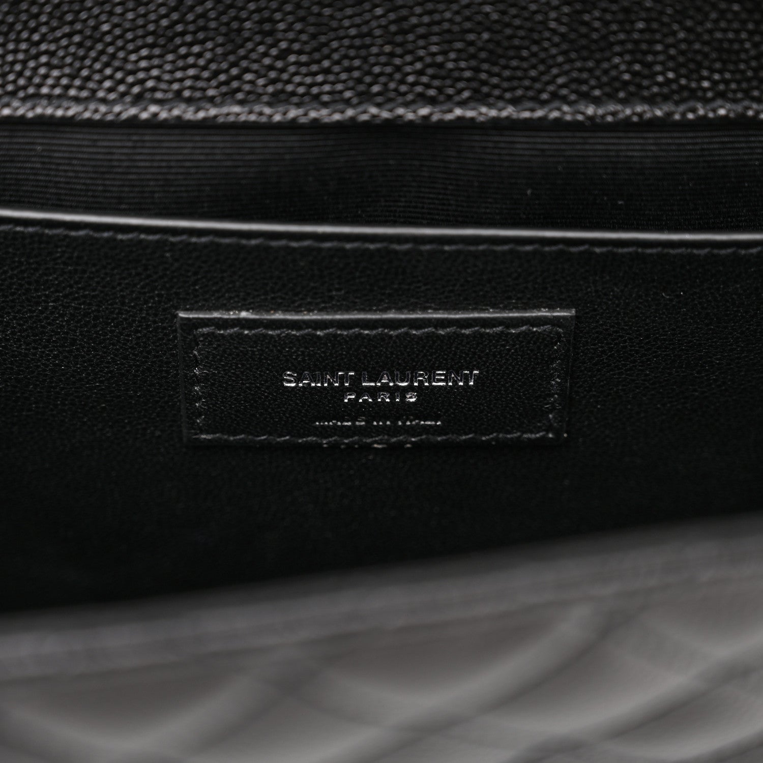 Saint Laurent Grain De Poudre Textured Mixed Matelasse Triquilt Medium Monogram Satchel Black 6 of 11