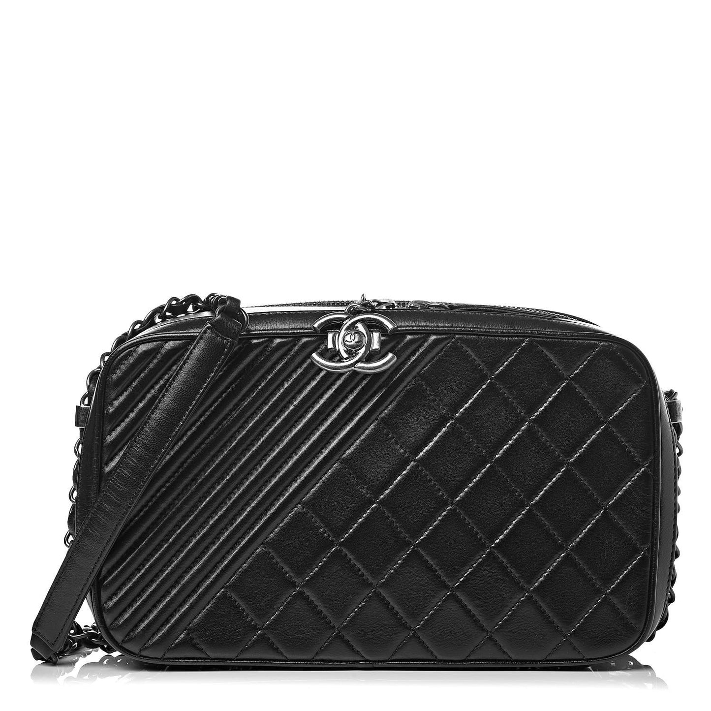 Lambskin Large Coco Boy Camera Case Black