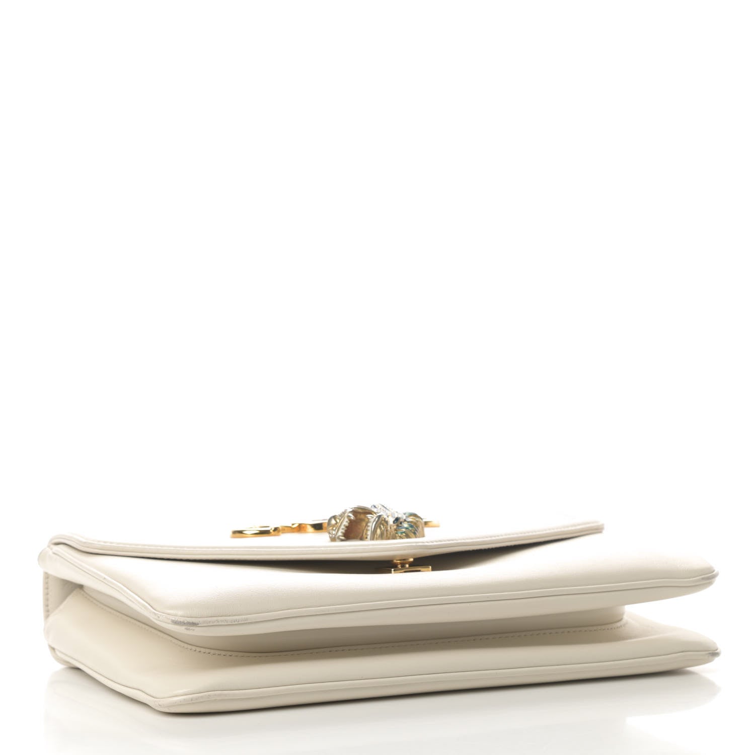 Gucci Vitello Palmellato Lux Crystal Medium Rajah Shoulder Bag Mystic White Multicolor 4 of 16