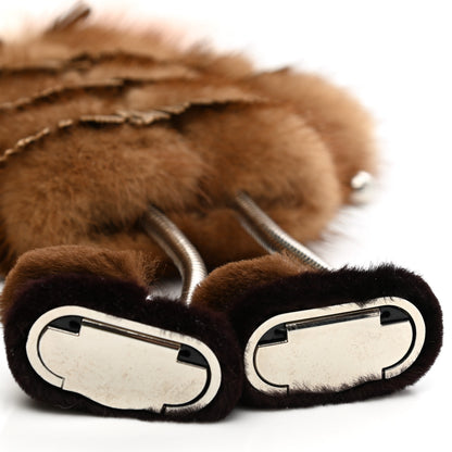 Fendi Calfskin Mink Fox Fur Witches USB Power Bank Bag Charm Brown 5 of 6