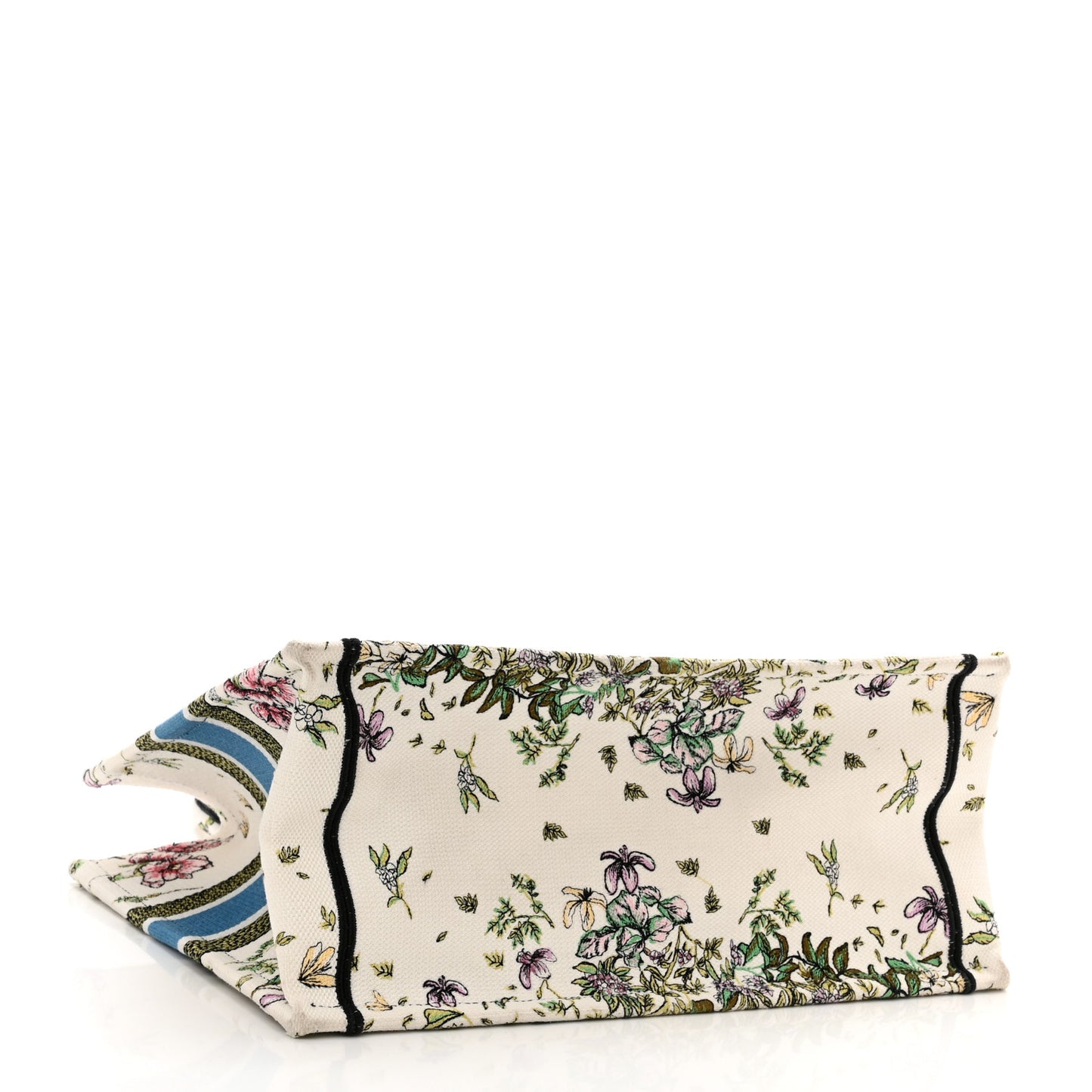 Canvas Embroidered Medium D-Constellation Book Tote Latte Multicolor
