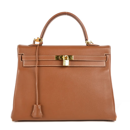 Hermes Courchevel Kelly Retourne 35 Gold 1 of 25