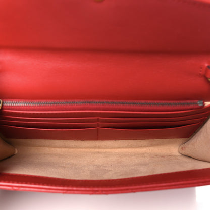 Gucci Calfskin Matelasse Mini GG Marmont Chain Wallet Hibiscus Red 5 of 10