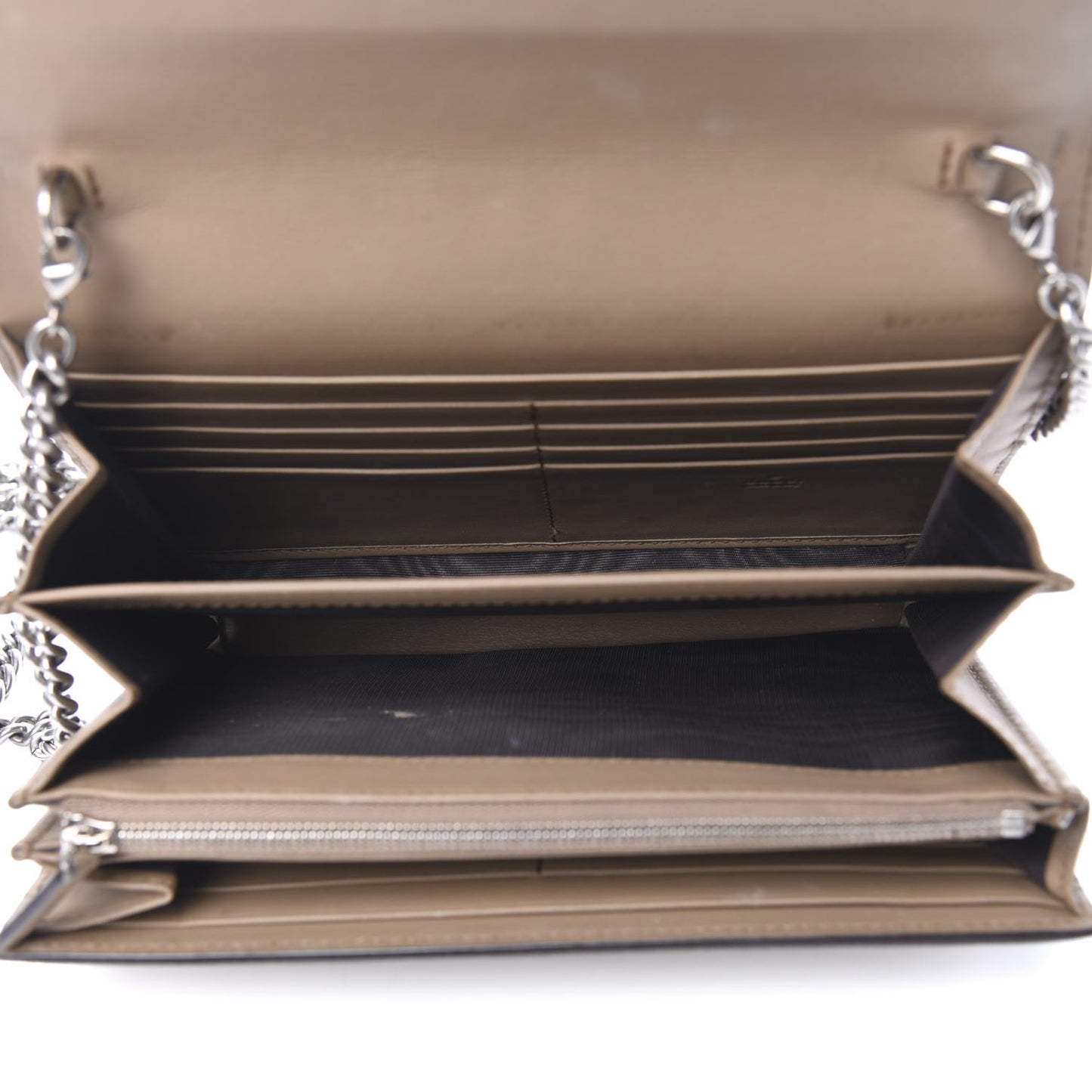 GG Supreme Monogram Mini Dionysus Chain Wallet Beige Taupe