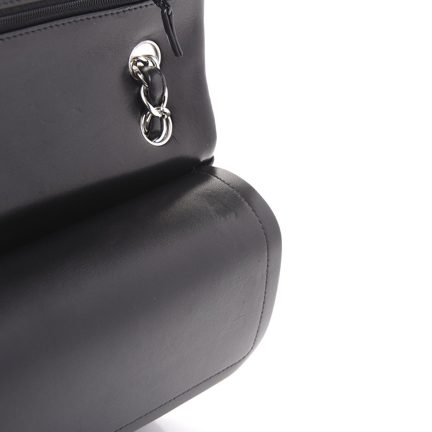 Lambskin Quilted Jumbo Double Flap Black