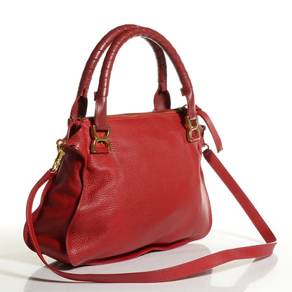 Chloe Calfskin Medium Marcie Satchel Holly Berry 3 of 9