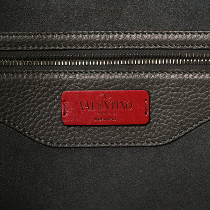 Valentino Garavani Grained Calfskin Rockstud Shoulder Tote Graphite 5 of 8