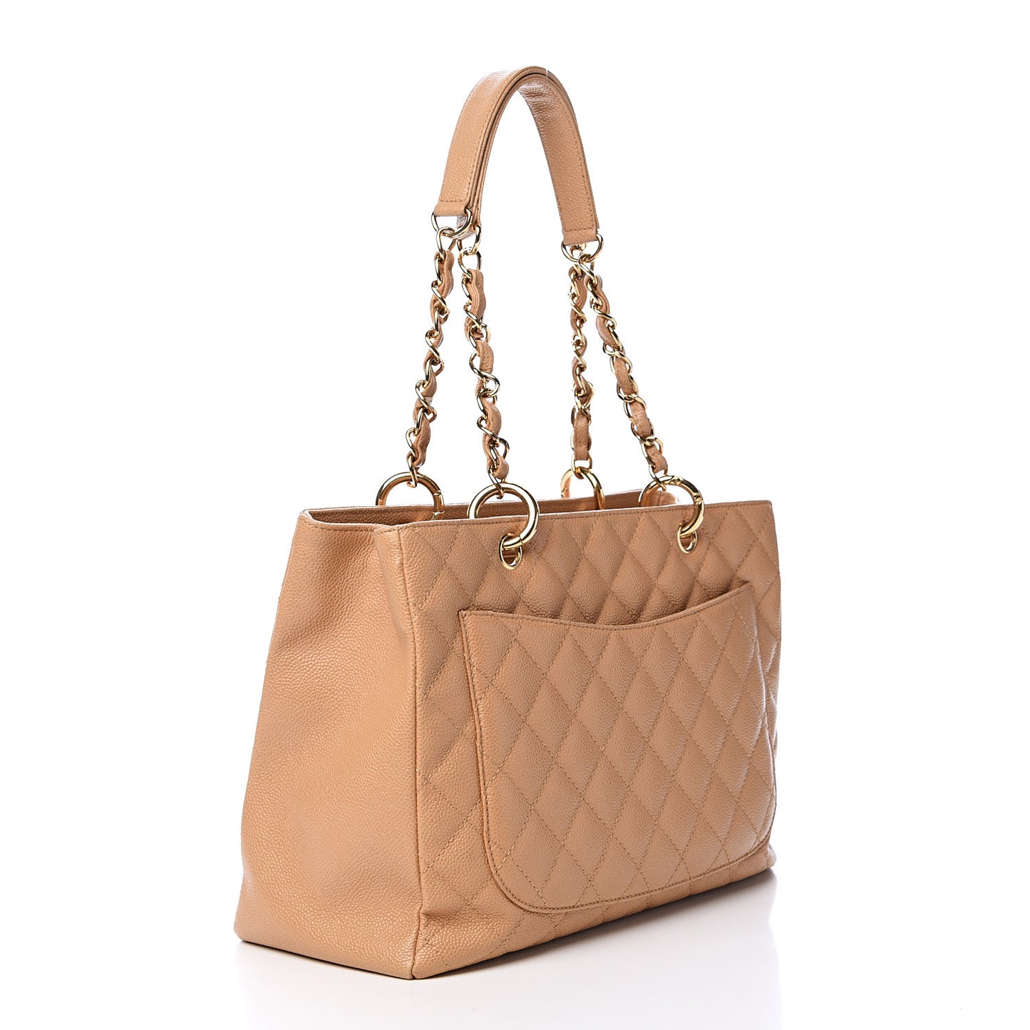 Caviar Quilted Grand Shopping Tote GST Beige Clair
