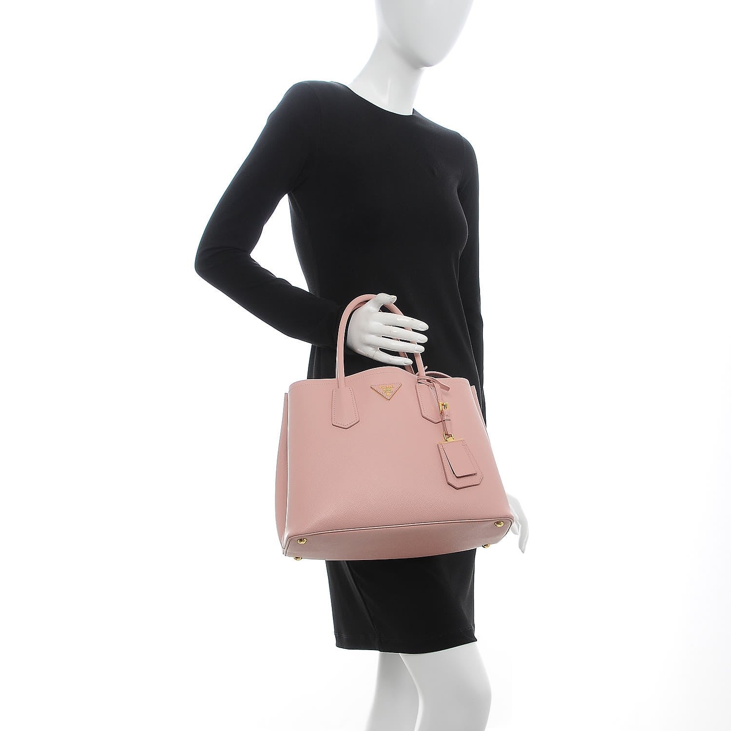 Prada Saffiano Cuir Medium Double Bag Orchidea Acquamarina 2 of 7