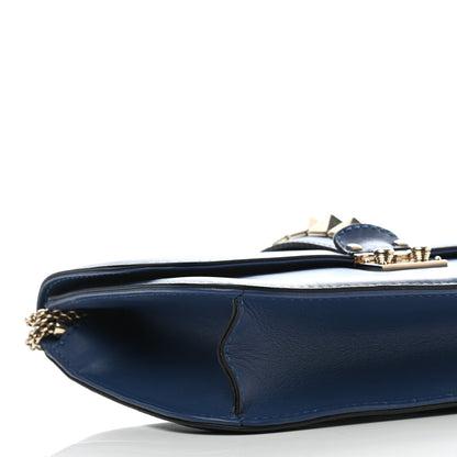 Valentino Garavani Vitello Medium Glam Lock Rockstud Flap Indigo 7 of 12