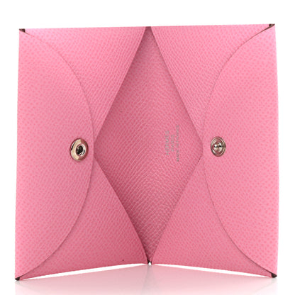 Hermes Epsom Calvi Card Case Rose Azalee 5 of 8