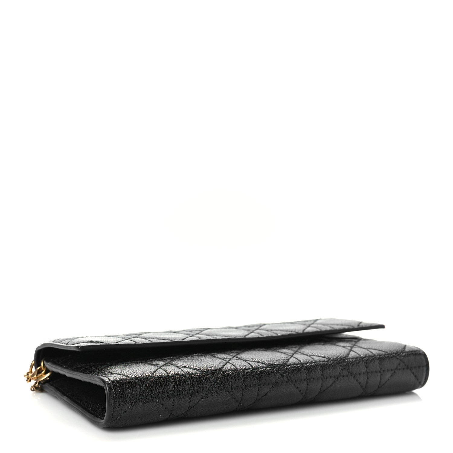 Christian Dior Grained Calfskin Cannage Lady Dior Rendezvous Chain Wallet Black 4 of 11