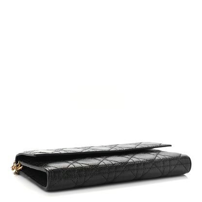 Christian Dior Grained Calfskin Cannage Lady Dior Rendezvous Chain Wallet Black 4 of 11