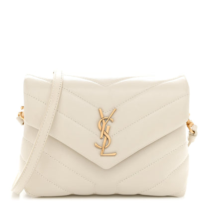 Saint Laurent Calfskin Y Quilted Monogram Toy Loulou Crossbody Bag Blanc Vintage 1 of 11